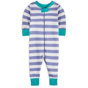 Mightly Girls Periwinkle Stripe 1-piece Non-footed Pajamas size: 0-3 Months